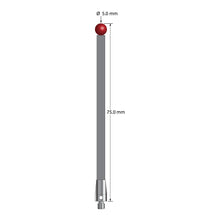 TM3-5075-TX M3 stylus with ruby ball, carbon fiber stem, and titanium base, 75mm long.
