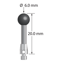 TM3-6020-SN M3 stylus with 6.0mm silicon nitride ball and carbide stem, 20.0mm long by Q-Mark Manufacturing, Inc.