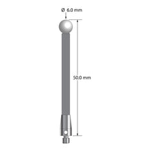 TM3-6050-TX-Z M3 stylus with 6.0mm zirconia ball, carbon fiber stem, and titanium base, 50.0mm long by Q-Mark Manufacturing, Inc.