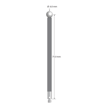 TM3-6078-G-Z M3 stylus with 6.0mm zirconia ball, carbon fiber stem, and stainless steel base by Q-Mark Manufacturing, Inc.