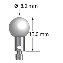 TM3-8013-Z M3 stylus with 8.0mm zirconia ball, carbide stem, and stainless steel base, 13.0mm long by Q-Mark Manufacturing, Inc.