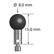 TM3-8015-SN M3 stylus with 8.0mm silicon nitride ball, carbide stem, and stainless steel base, 15.0mm long by Q-Mark Manufacturing, Inc.