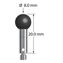 TM3-8020-SN M3 stylus with 8.0mm silicon nitride ball, carbide stem, and stainless steel base, 20.0mm long by Q-Mark Manufacturing, Inc.