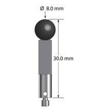 TM3-8030-TX-SN M3 stylus with 8.0mm silicon nitride ball, carbon fiber stem, and titanium base, 30.0mm long by Q-Mark Manufacturing, Inc.