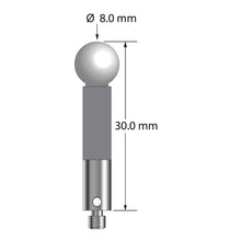 TM3-8030-TX-Z M3 stylus, 8.0mm zirconia ball, carbon fiber stem, titanium base, 30.0mm long by Q-Mark Manufacturing, Inc.
