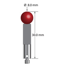 TM3-8030-TX M3 stylus, 8.0mm ruby ball, carbon fiber stem, titanium base, 30.0mm long by Q-Mark Manufacturing, Inc.