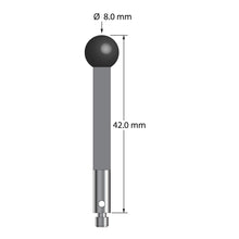 TM3-8042-G-SN M3 stylus with 8.0mm silicon nitride ball, carbon fiber stem, and stainless steel base, 42.0mm long by Q-Mark Manufacturing, Inc.