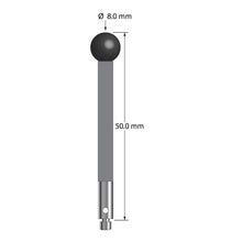 TM3-8050-G-SN M3 stylus with 8.0mm silicon nitride ball, carbon fiber stem, stainless steel base, 50mm long by Q-Mark Manufacturing, Inc.