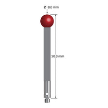 TM3-8050-G M3 stylus with 8.0mm ruby ball, carbon fiber stem, and stainless steel base, 50.0mm long by Q-Mark Manufacturing, Inc.