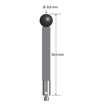 TM3-8050-TX-SN M3 stylus with 8.0mm silicon nitride ball, carbon fiber stem, and titanium base, 50.0mm long by Q-Mark Manufacturing, Inc.
