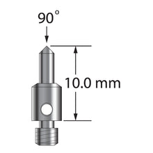 TM3-S90-C M3 stylus with 90-degree carbide point and stainless steel base, 10.0 mm long.