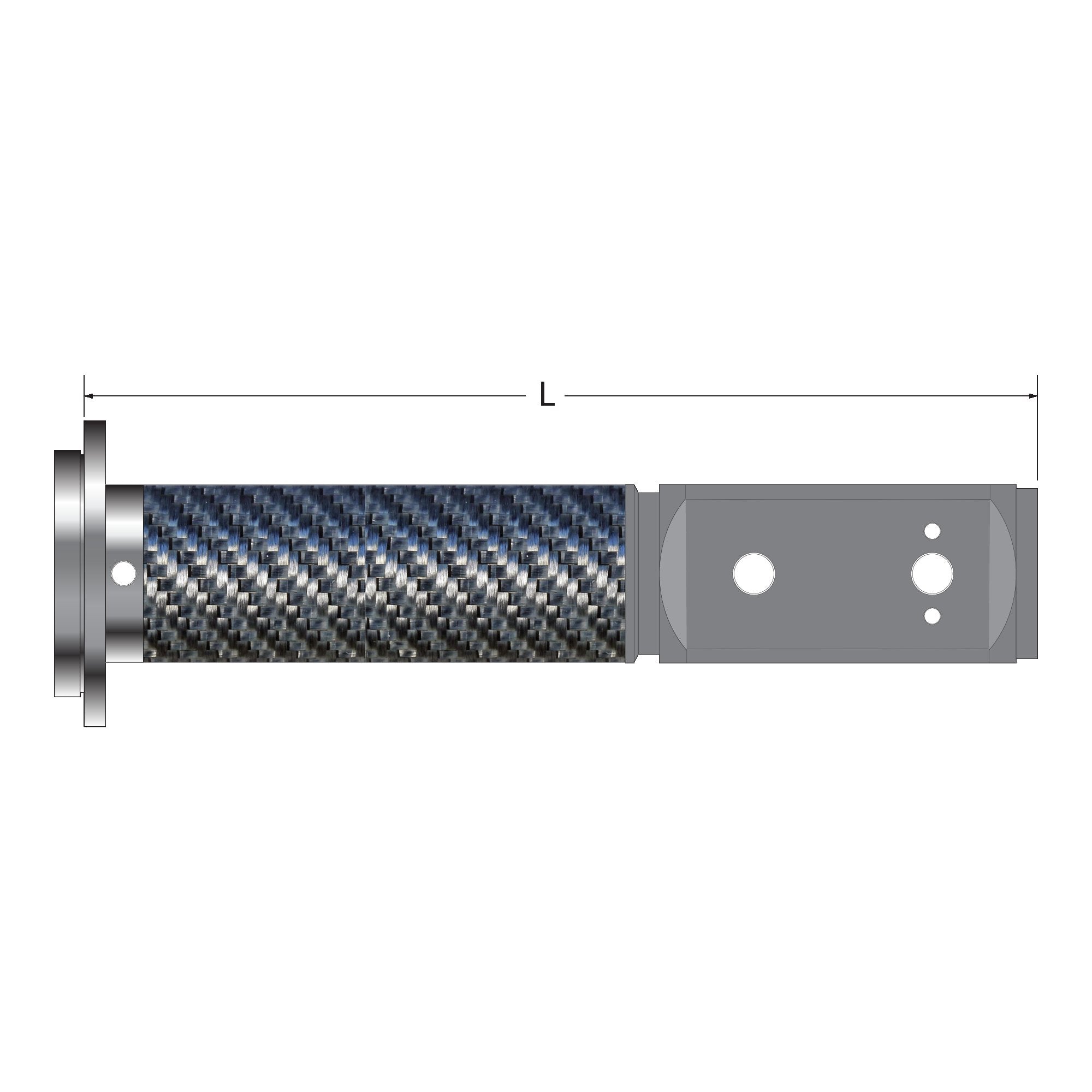 VAS-2040-88.1-PF Pro Fit carbon fiber extension with titanium double cube, L=88.1mm by Q-Mark Manufacturing, Inc.