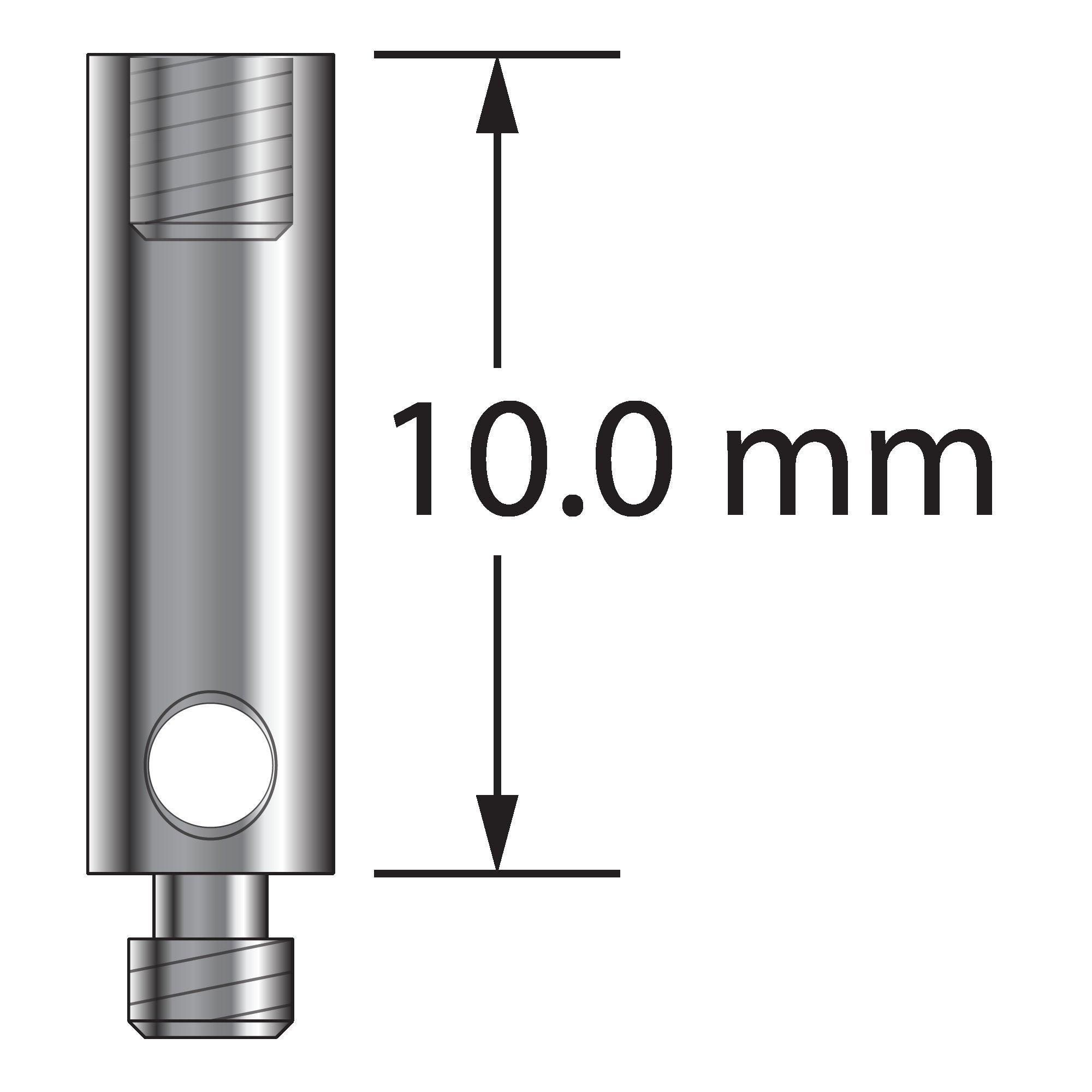 VM2-10 M2 extension, stainless steel, 10.0 mm long by Q-Mark Manufacturing, Inc.