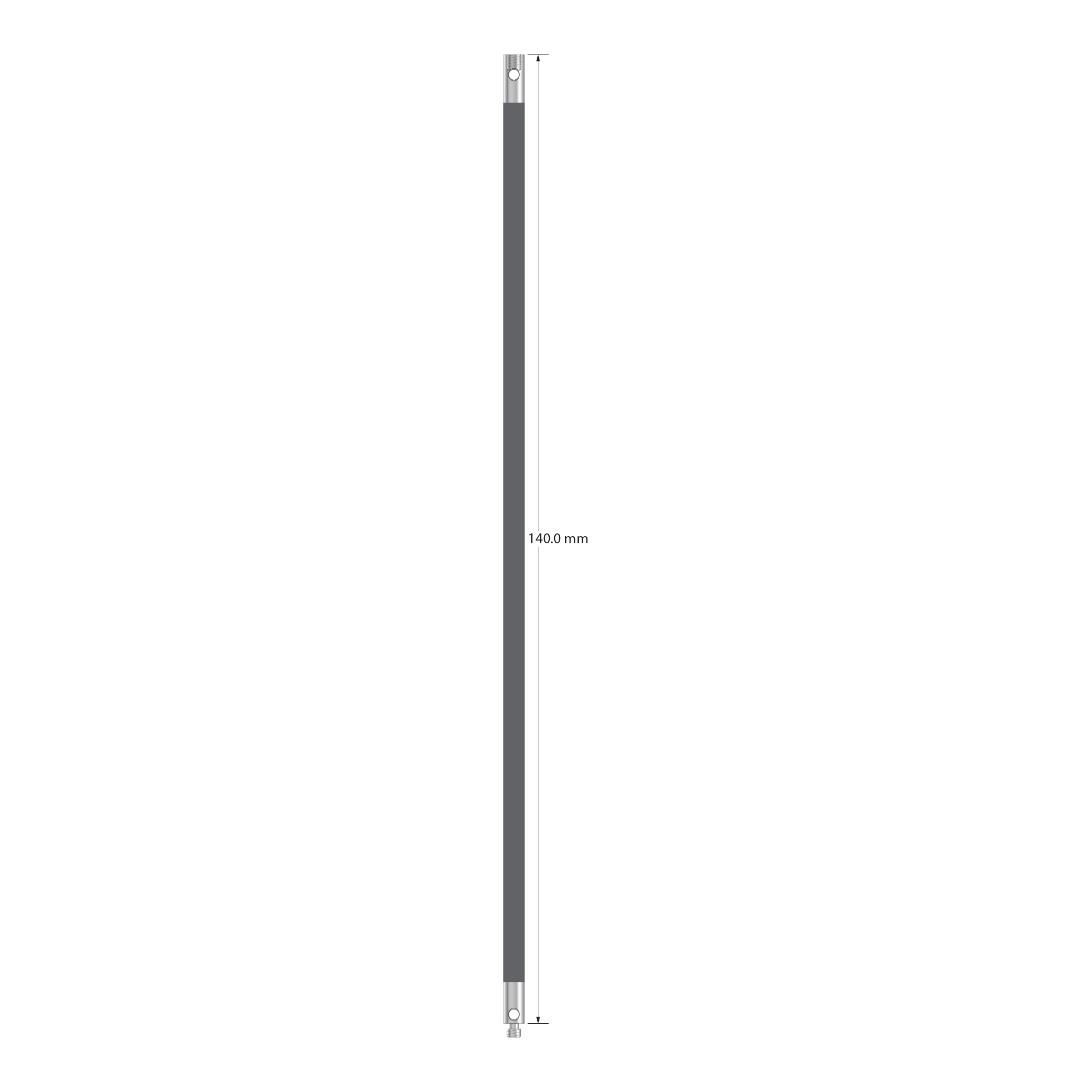 VM2-140-G M2 extension, 3.0mm carbon fiber, stainless steel fittings, 140mm long by Q-Mark Manufacturing, Inc.