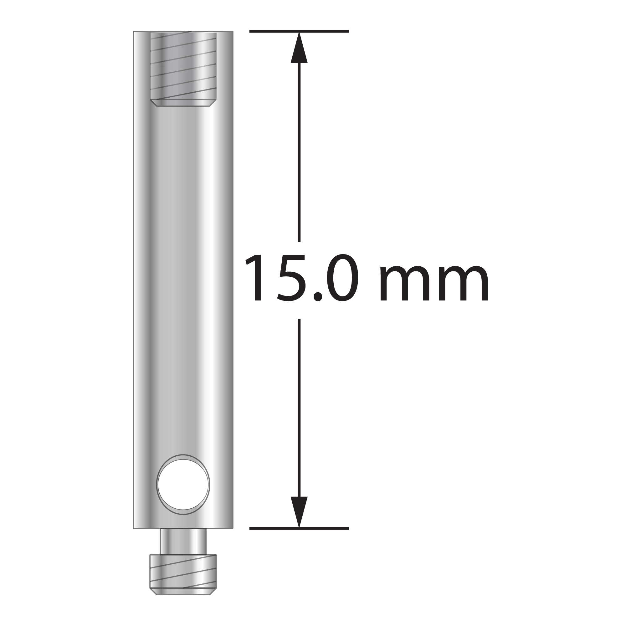 VM2-15 M2 extension, stainless steel, 15.0 mm long by Q-Mark Manufacturing, Inc.
