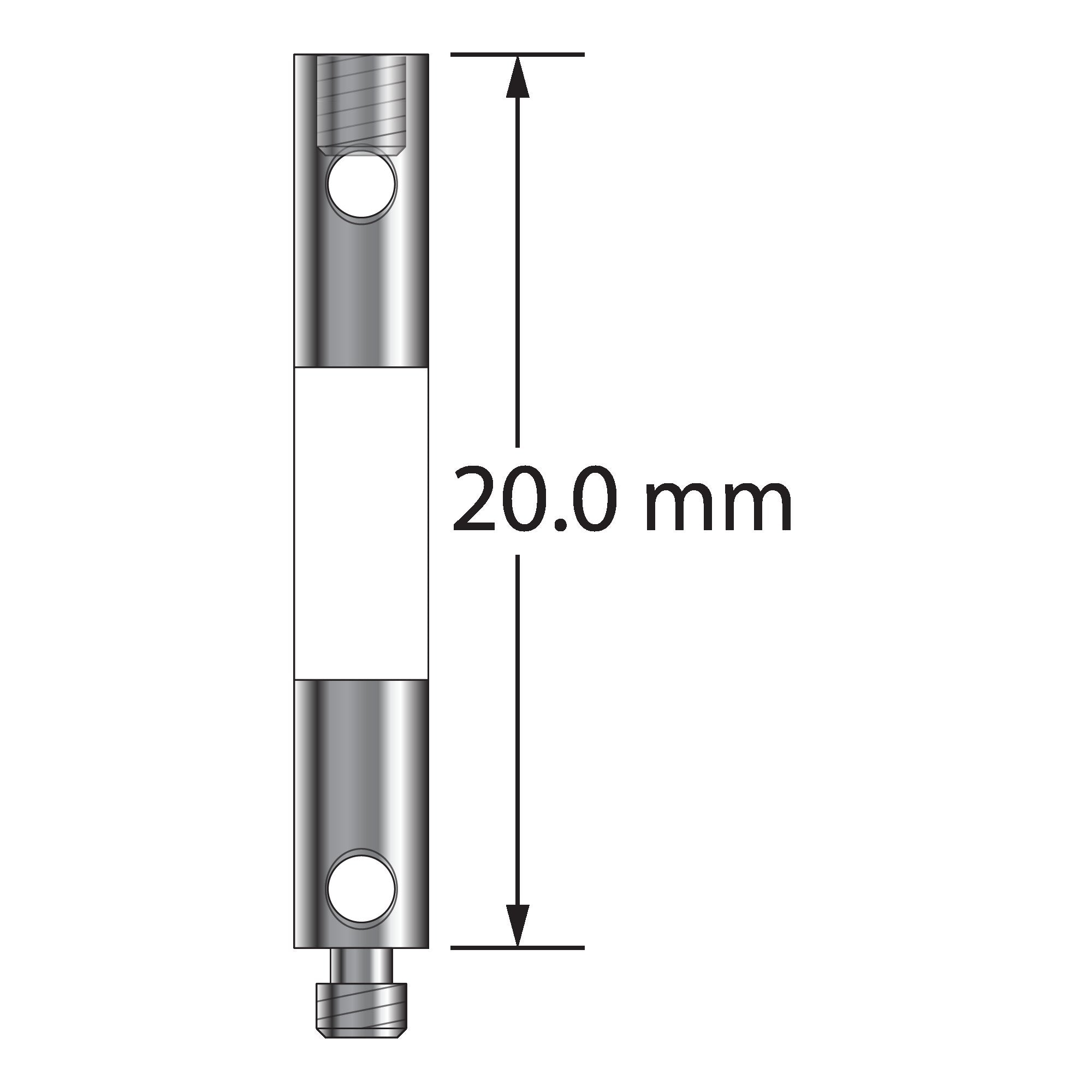 VM2-20-C M2 extension, 3.0mm ceramic body with stainless steel fittings, 20.0mm long by Q-Mark Manufacturing, Inc.
