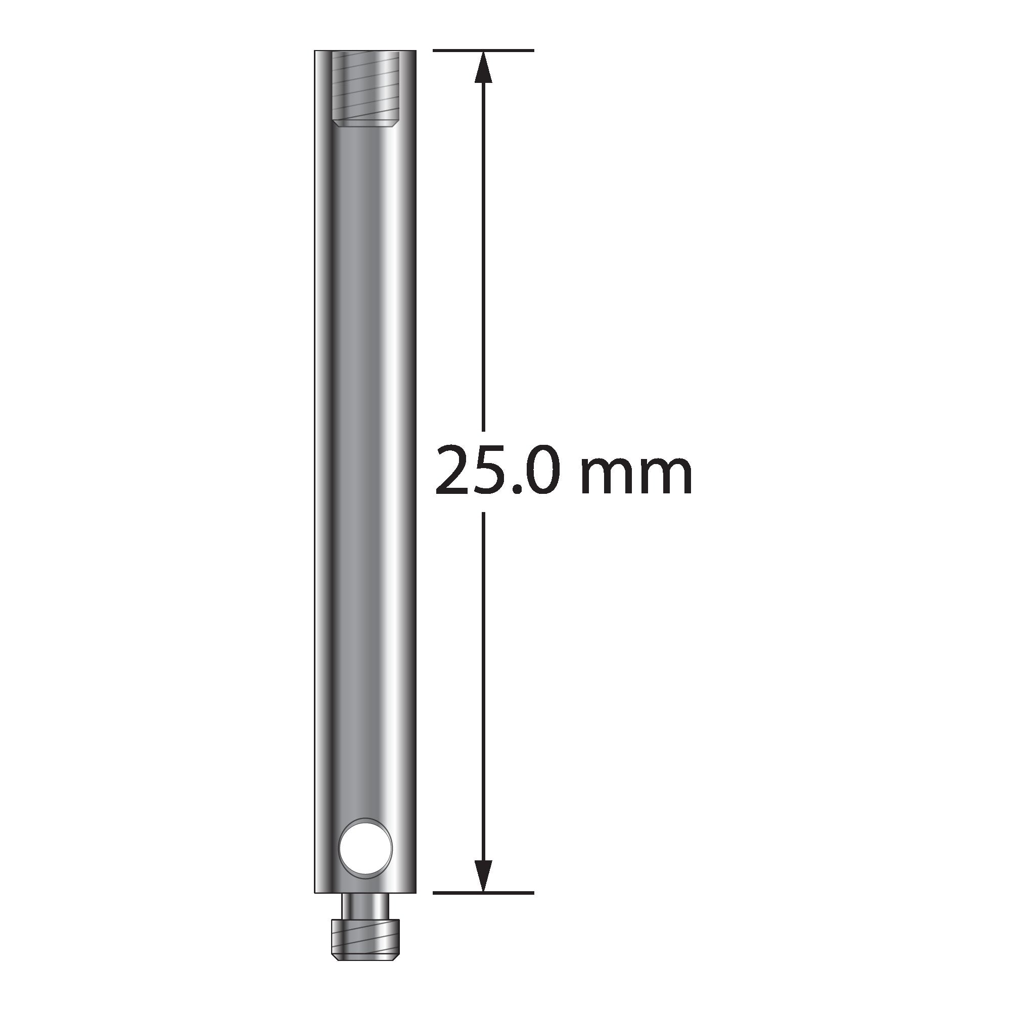 VM2-25 M2 extension, stainless steel, 3.0 mm diameter x 25.0 mm long by Q-Mark Manufacturing, Inc.