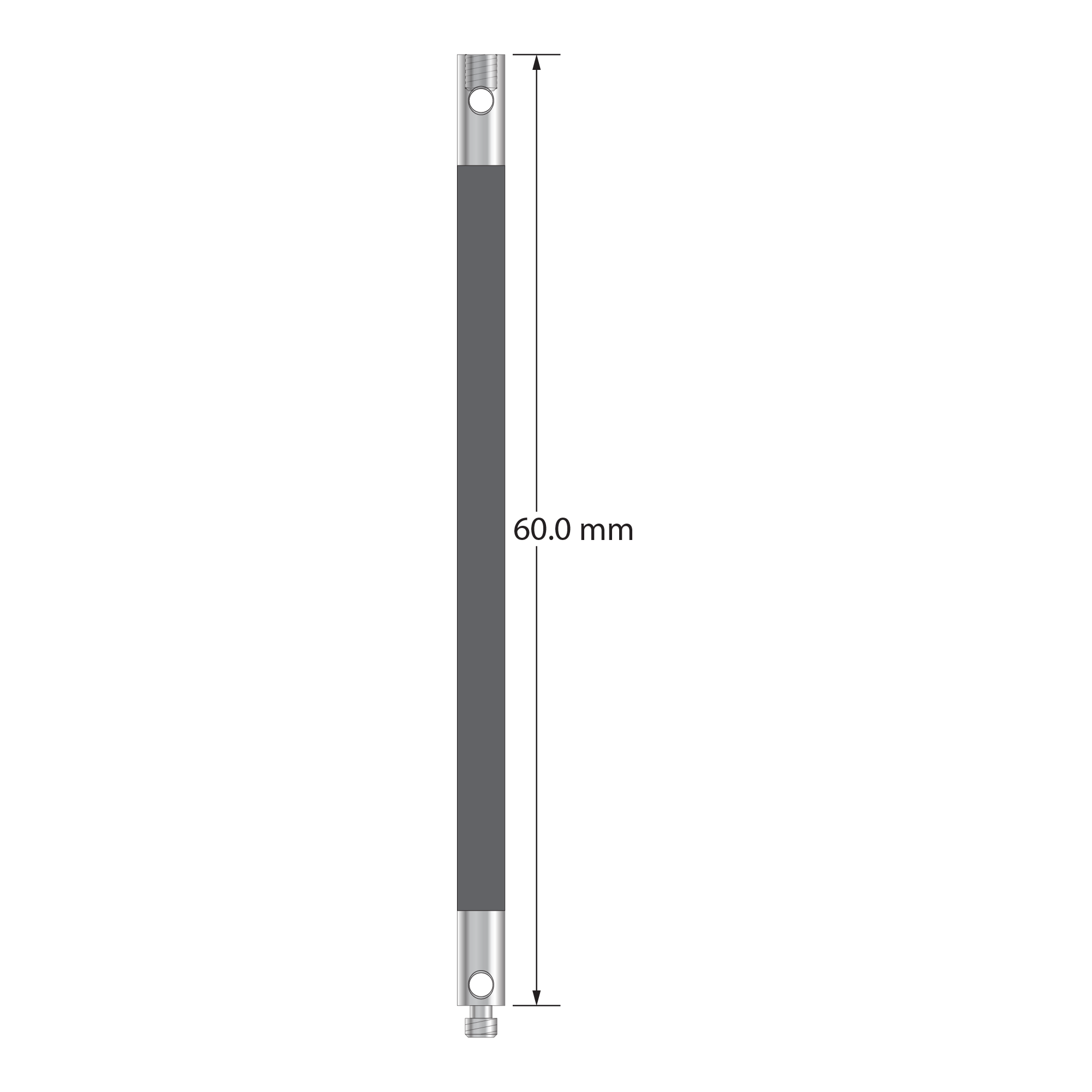 VM2-60-G M2 carbon fiber extension with stainless steel fittings, 60mm long by Q-Mark Manufacturing, Inc.