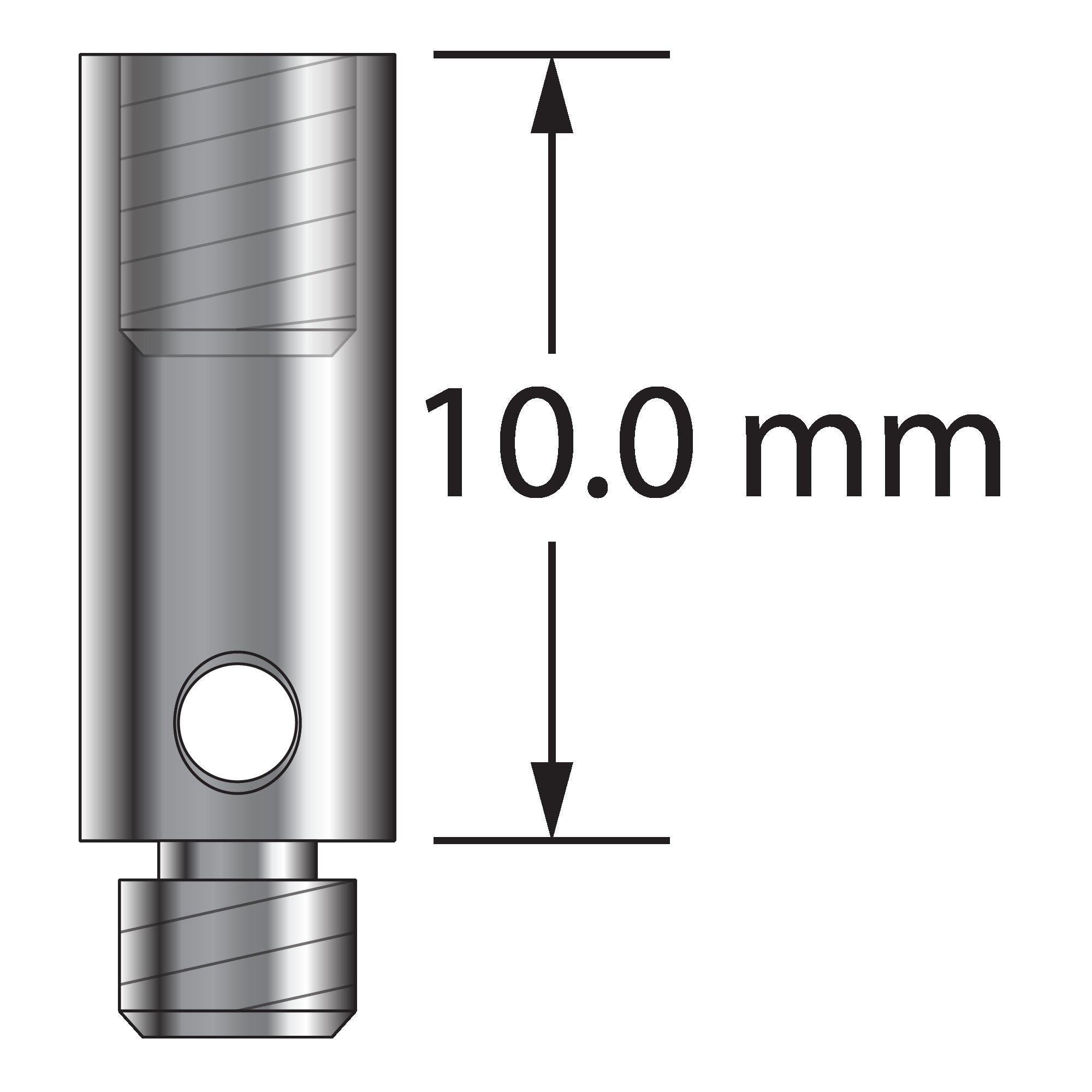 VM3-10 M3 extension, 4.0 mm diameter stainless steel, 10.0 mm long by Q-Mark Manufacturing, Inc.