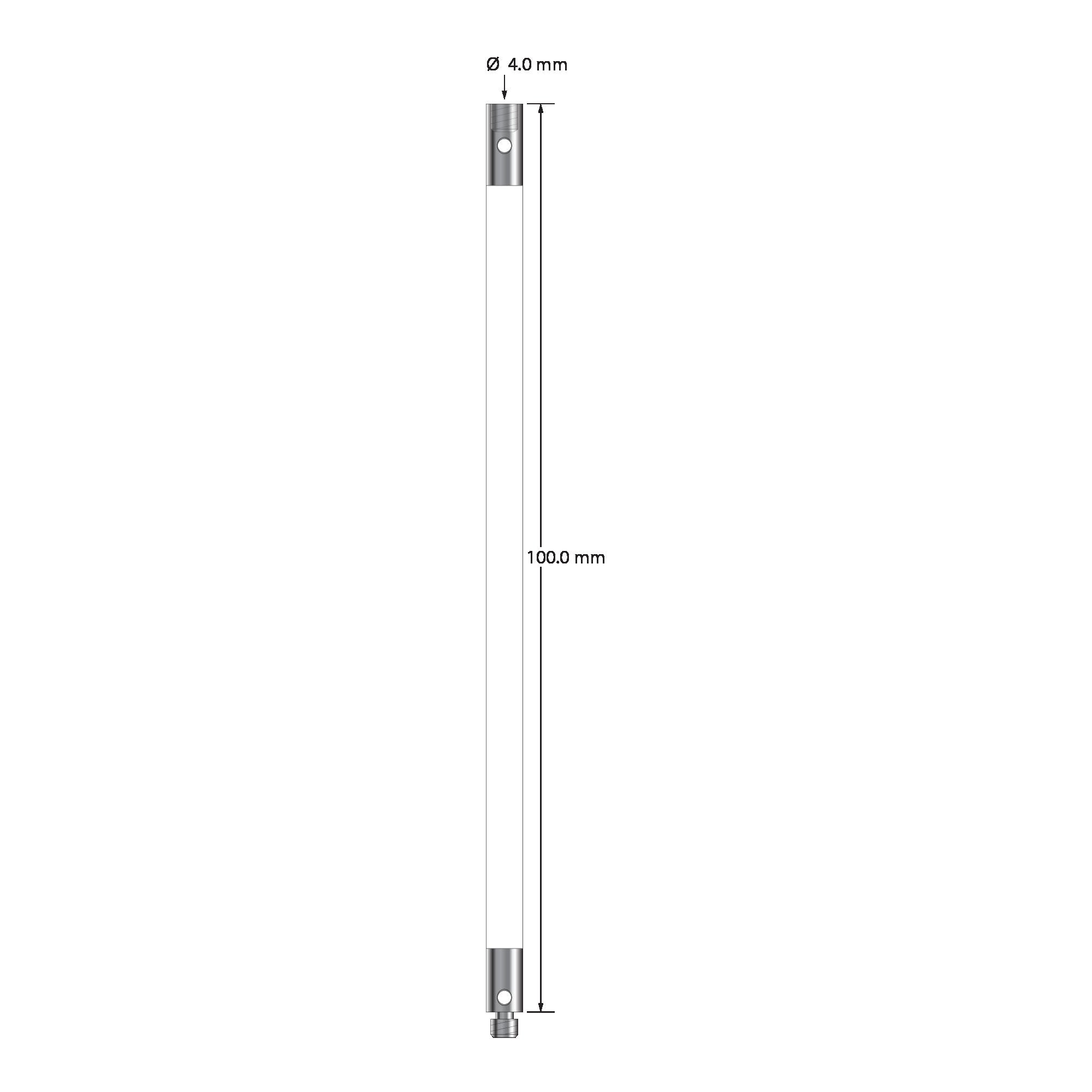 VM3-100-C M3 extension, 4.0 mm diameter ceramic, with stainless steel fittings, 100.0 mm long by Q-Mark Manufacturing, Inc.