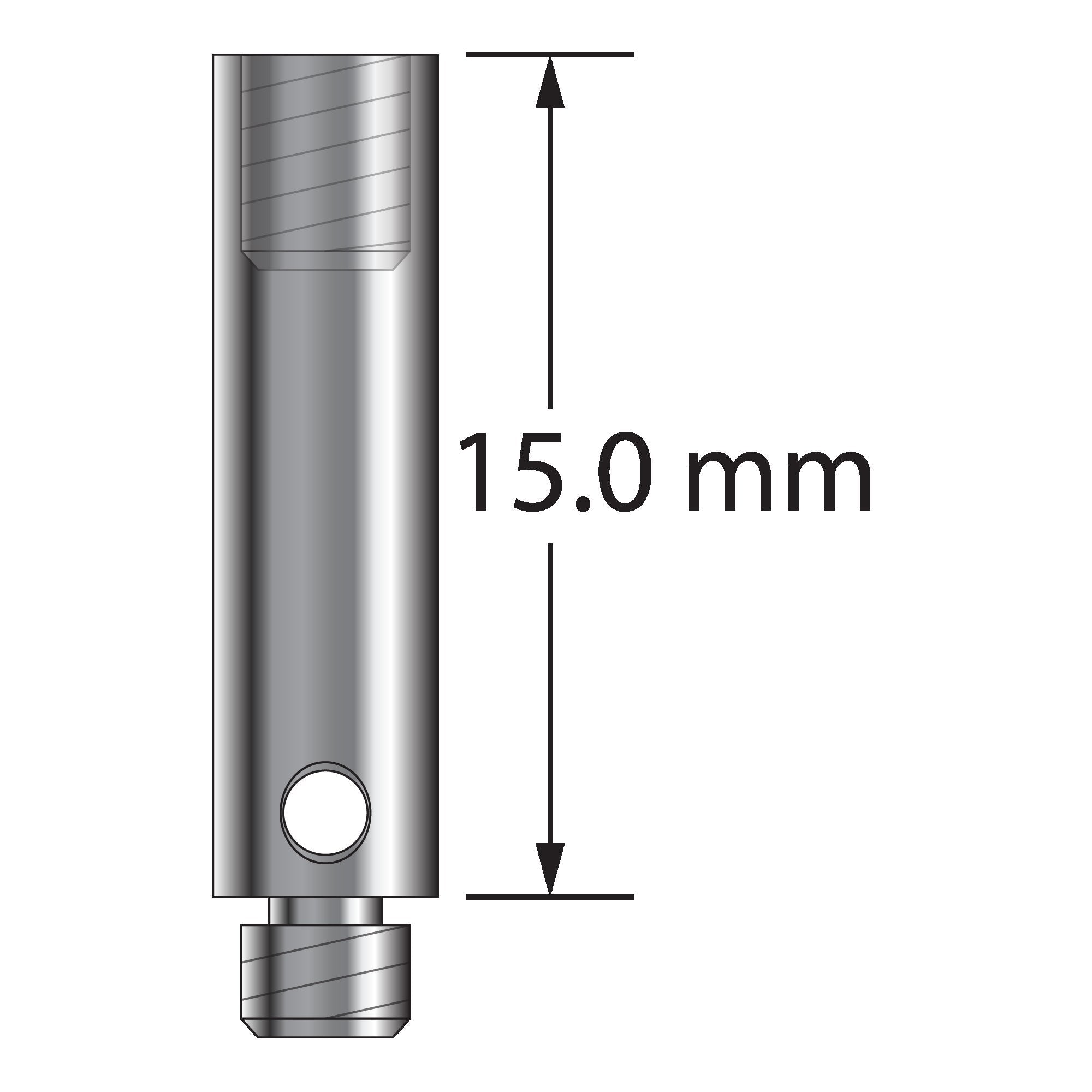 VM3-15 M3 extension, 4.0 mm diameter stainless steel, 15.0 mm length by Q-Mark Manufacturing, Inc.