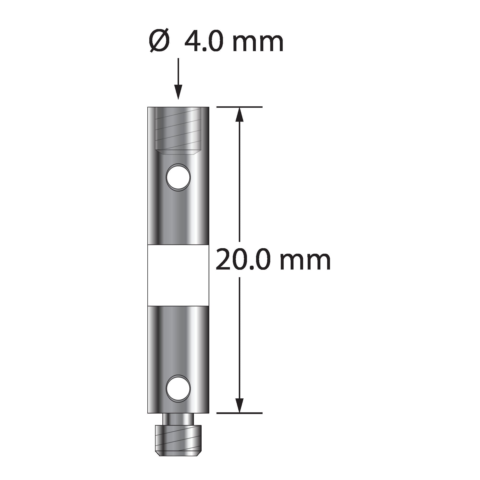 VM3-20-C M3 extension, 4.0mm diameter ceramic, with stainless steel fittings, 20.0mm length by Q-Mark Manufacturing, Inc.