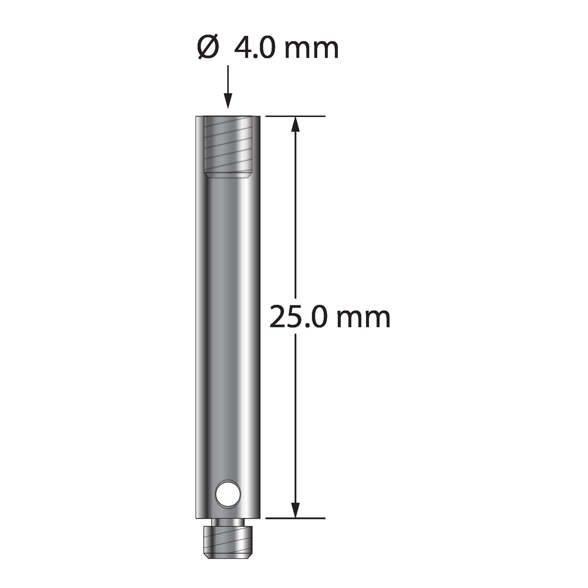 VM3-25 M3 stainless steel extension, 4.0mm diameter, 25.0mm length by Q-Mark Manufacturing, Inc.
