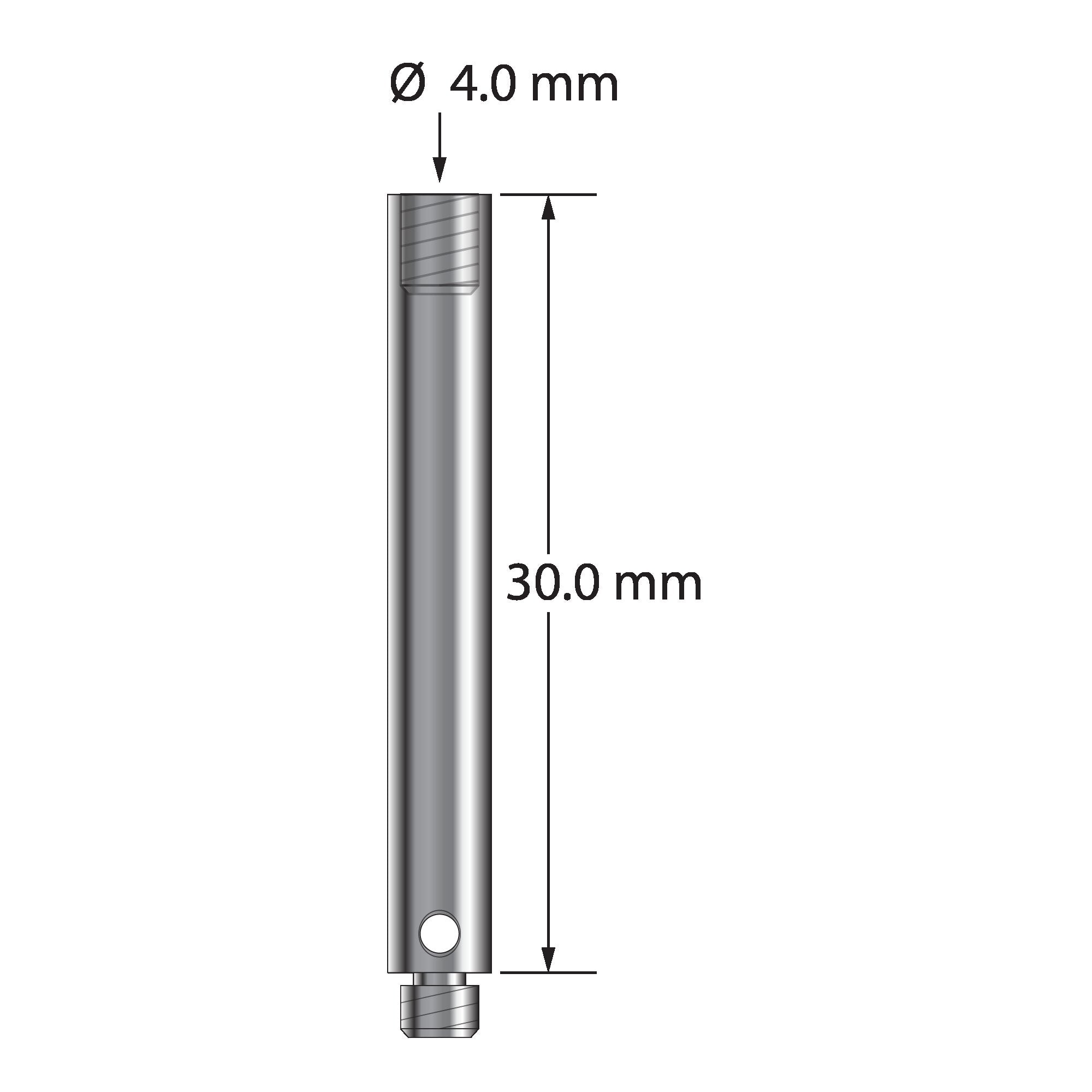 VM3-30 M3 stainless steel extension, 4.0mm diameter, 30mm length by Q-Mark Manufacturing, Inc.