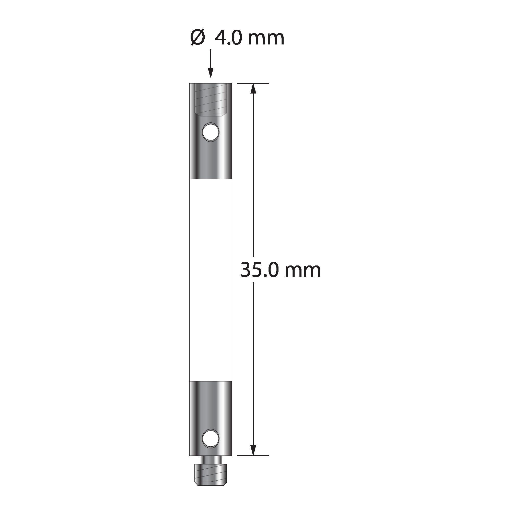 VM3-35-C M3 4.0mm ceramic extension with stainless steel fittings, 35mm long by Q-Mark Manufacturing, Inc.