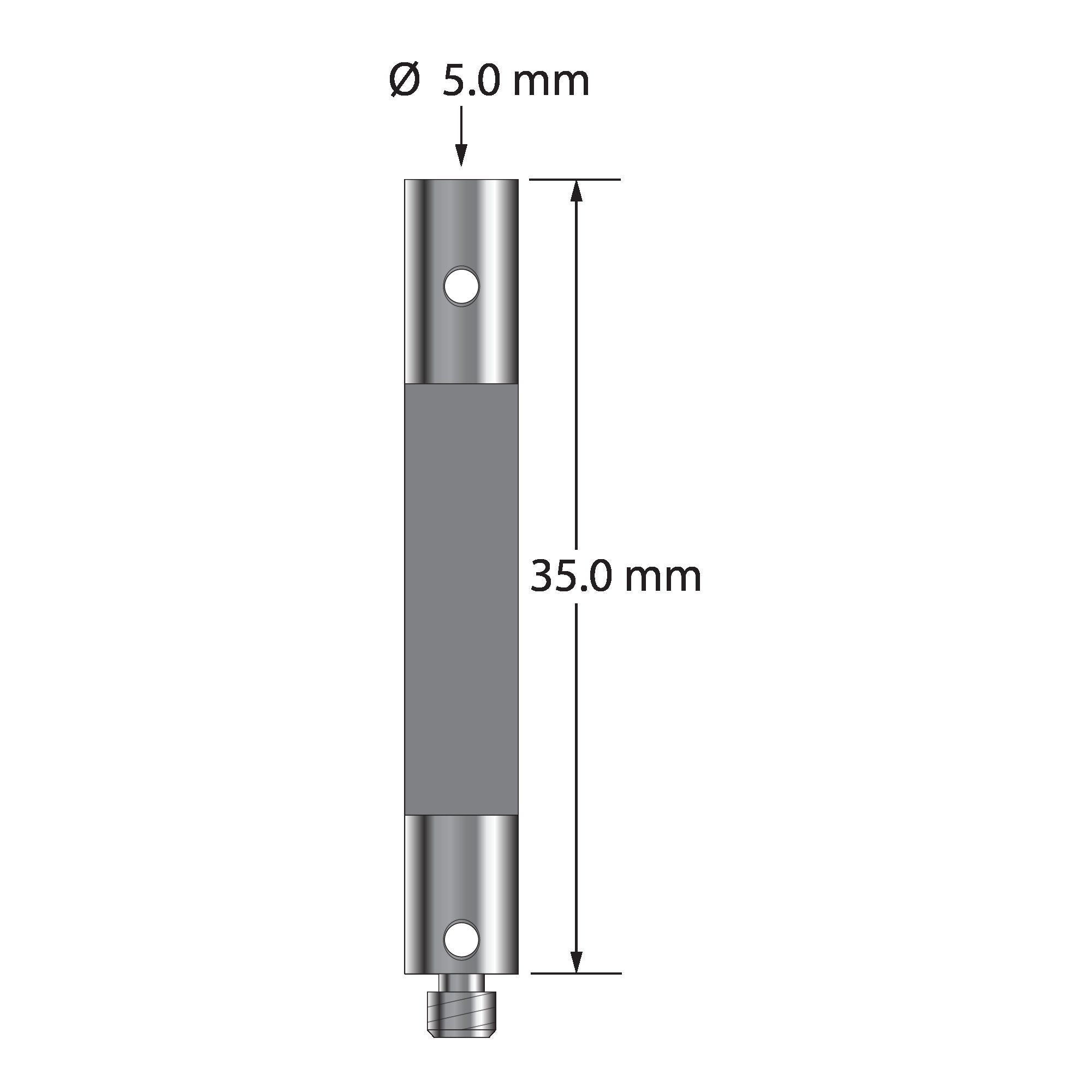VM3-35-TX M3 extension, 5.0mm diameter Therm-X carbon fiber body with titanium end fittings, 35.0mm long by Q-Mark Manufacturing, Inc.