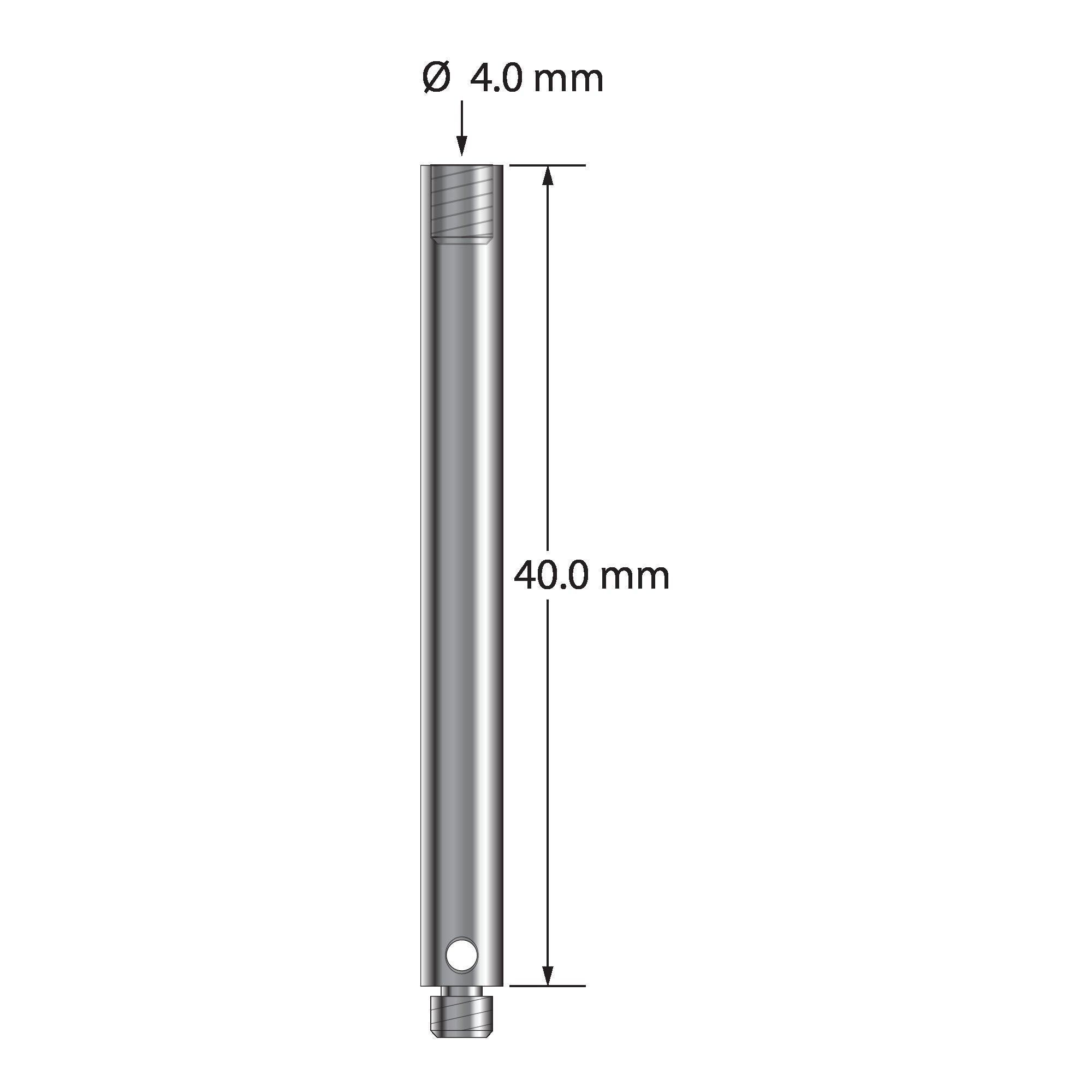 VM3-40 M3 extension, 4.0 mm diameter stainless steel, 40.0 mm length by Q-Mark Manufacturing, Inc.