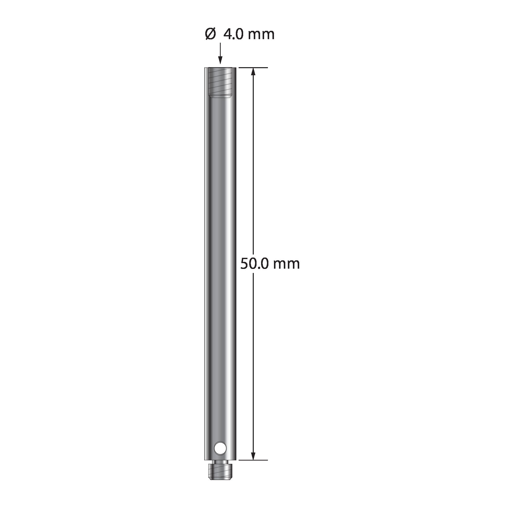 VM3-50 M3 extension, 4.0mm diameter stainless steel, 50.0mm long by Q-Mark Manufacturing, Inc.
