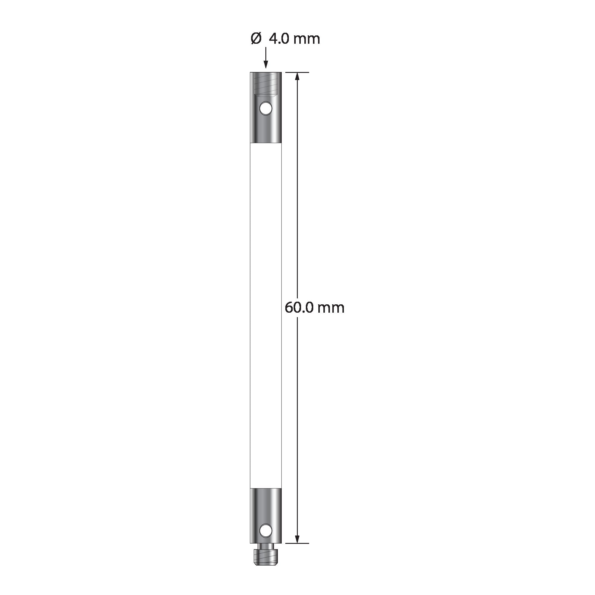 VM3-60-C M3 extension with 4.0mm ceramic and stainless steel end fittings, 60mm long by Q-Mark Manufacturing, Inc.