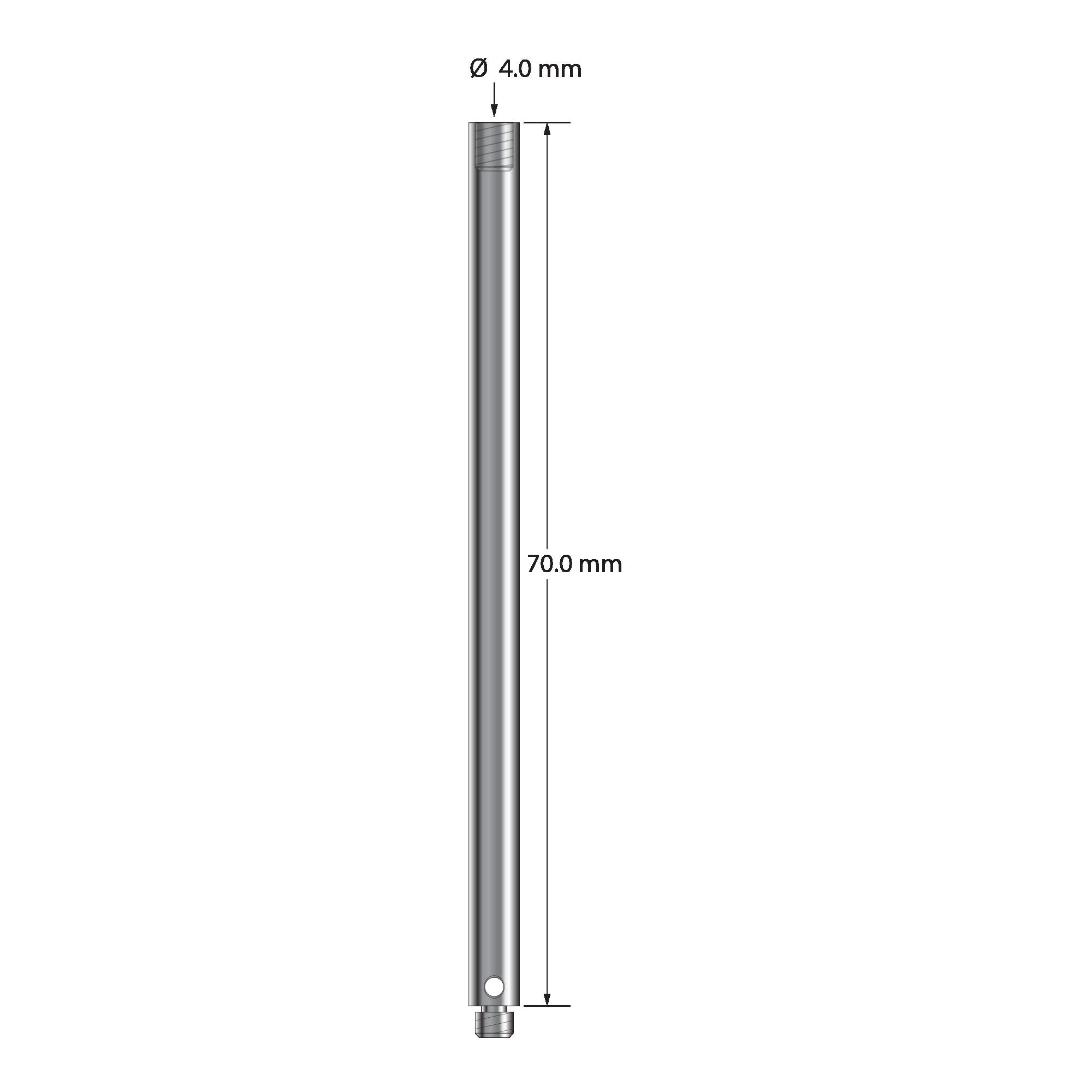VM3-70-T M3 4.0mm titanium extension, 70mm long, by Q-Mark Manufacturing, Inc.