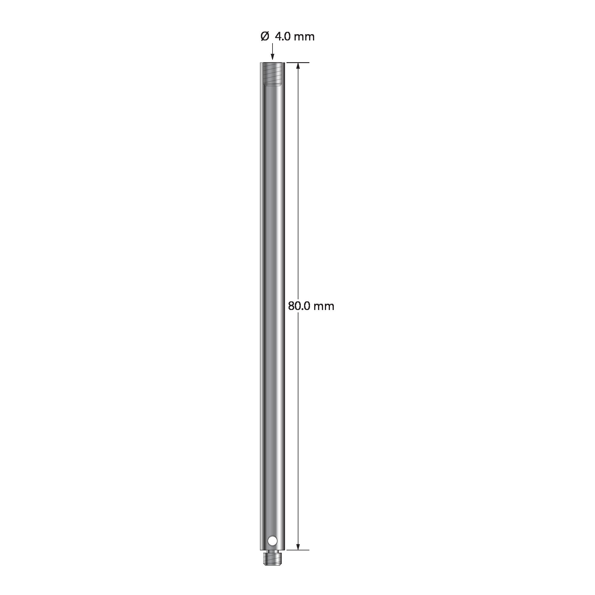 VM3-80 M3 extension, 4.0 mm diameter stainless steel, 80.0 mm length by Q-Mark Manufacturing, Inc.
