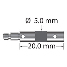 VM3C-20-TX M3 carbon fiber clamping extension, 20mm long, with titanium end fittings by Q-Mark Manufacturing, Inc.