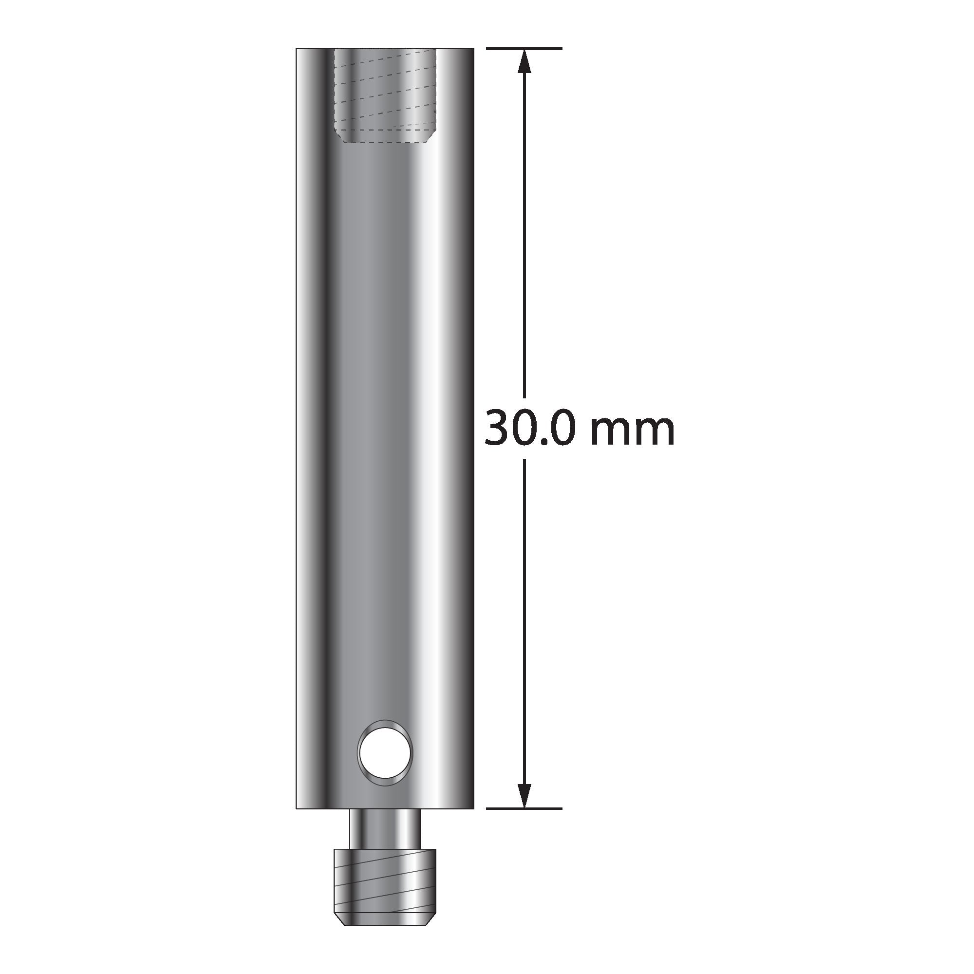VM4-30 M4 extension, 7.0mm diameter, stainless steel, 30.0mm long by Q-Mark Manufacturing, Inc.