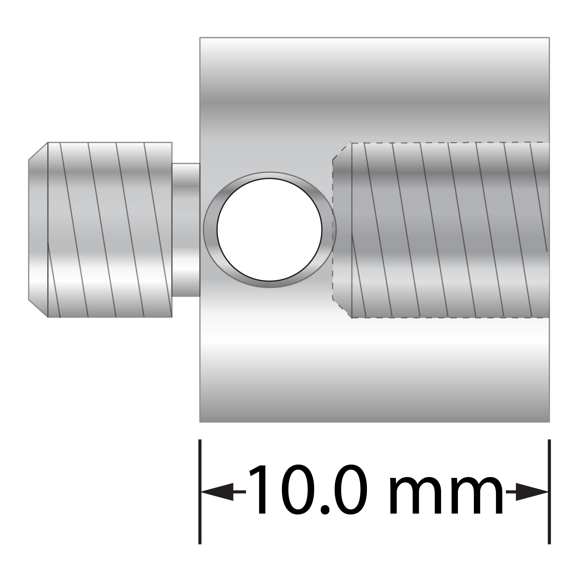 VM5-12.10-T M5 extension, 11.0mm diameter titanium, 10.0mm length by Q-Mark Manufacturing, Inc.
