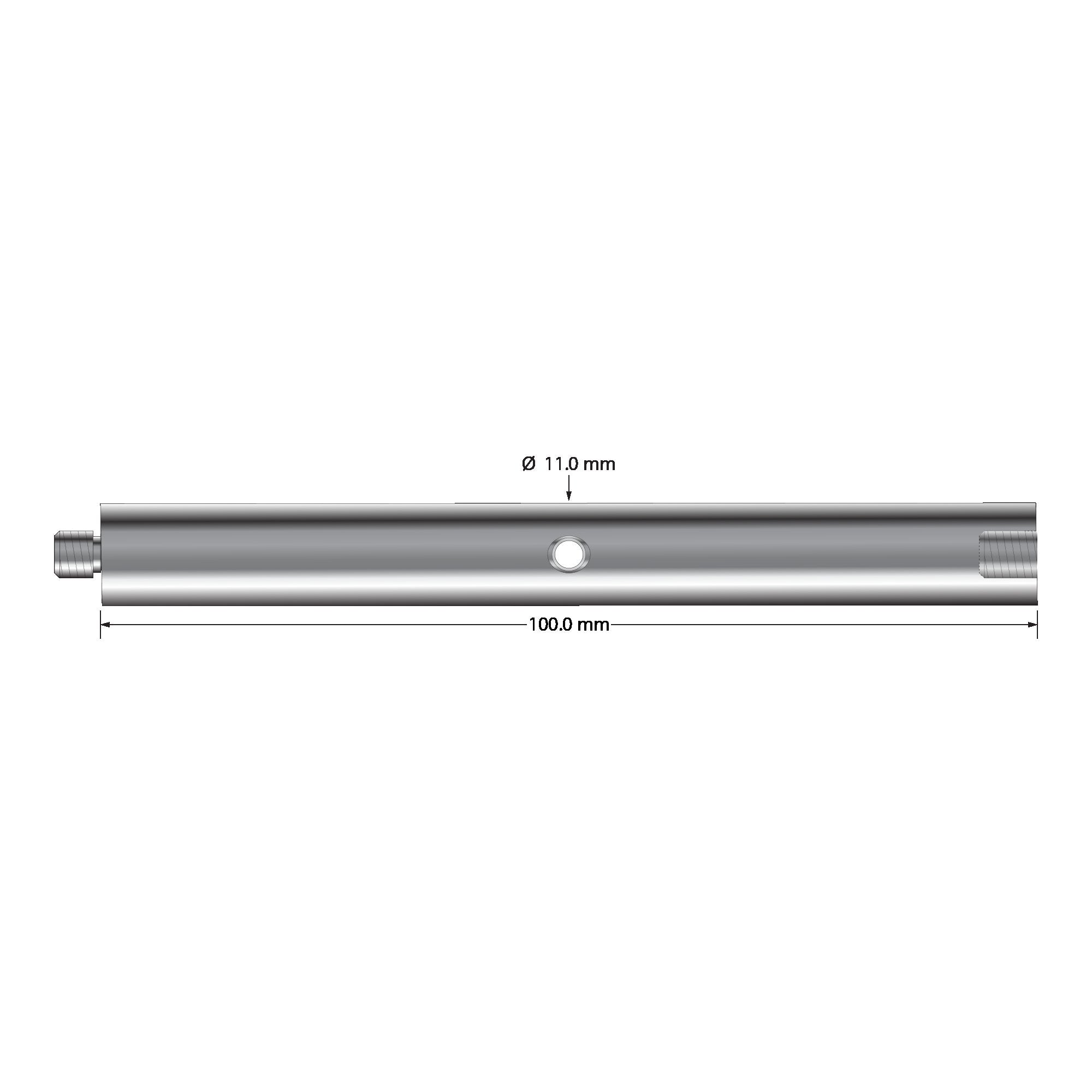 VM5-12.100-A M5 extension, hard anodized aluminum, 100.0 mm long, by Q-Mark Manufacturing, Inc.