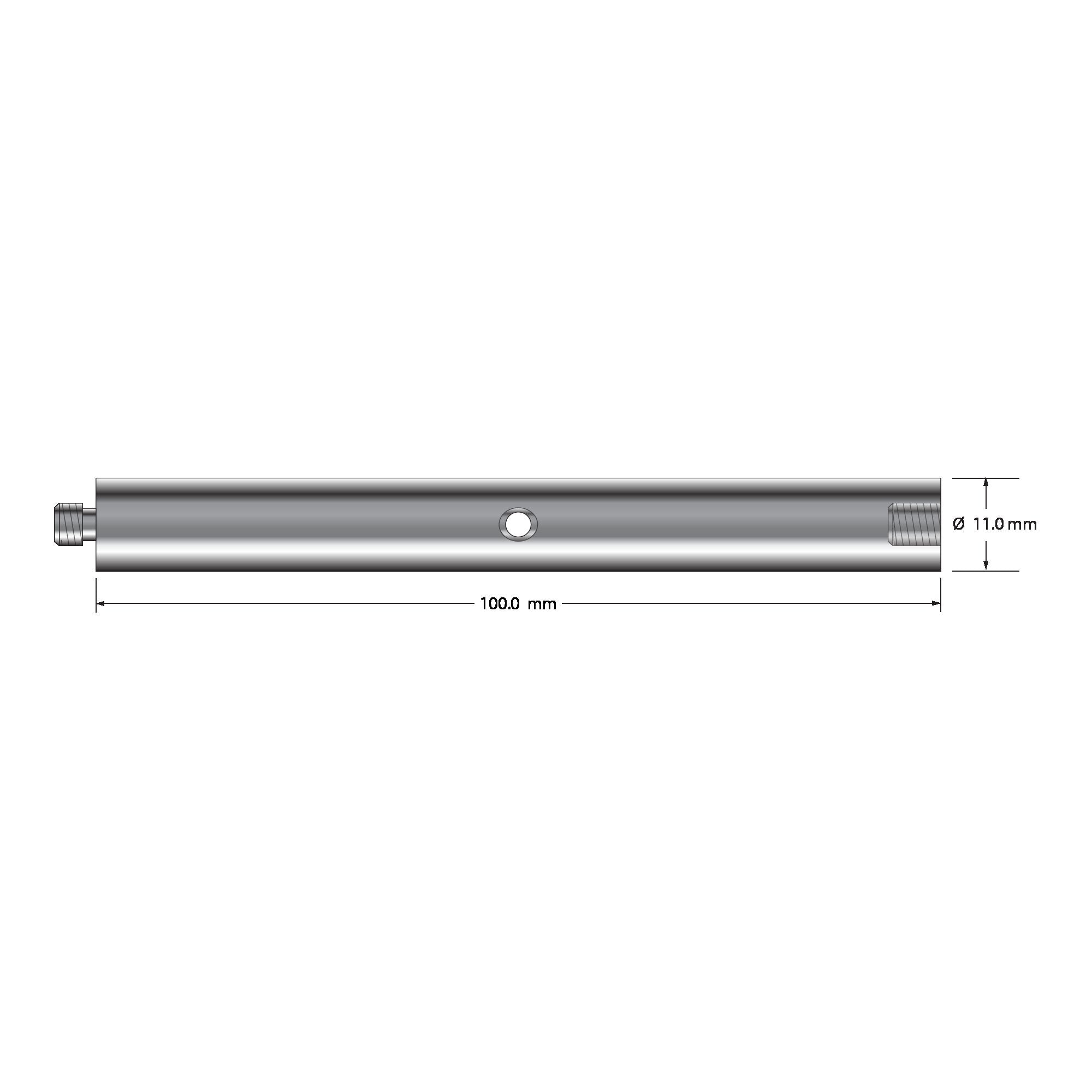 VM5-12.100-T M5 extension, titanium, 11.0 mm diameter x 100.0 mm long by Q-Mark Manufacturing, Inc.