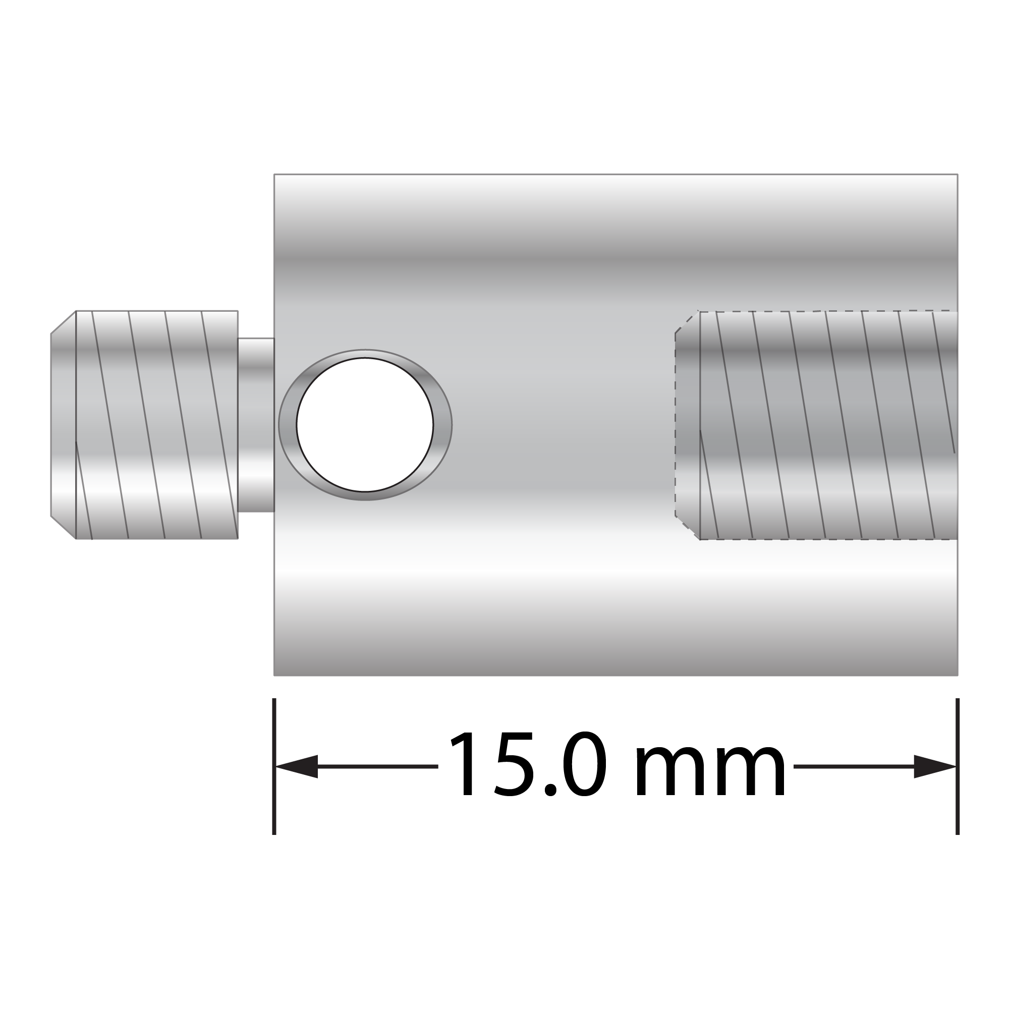 VM5-12.15-T M5 extension, 11.0mm diameter, titanium, 15.0mm length by Q-Mark Manufacturing, Inc.