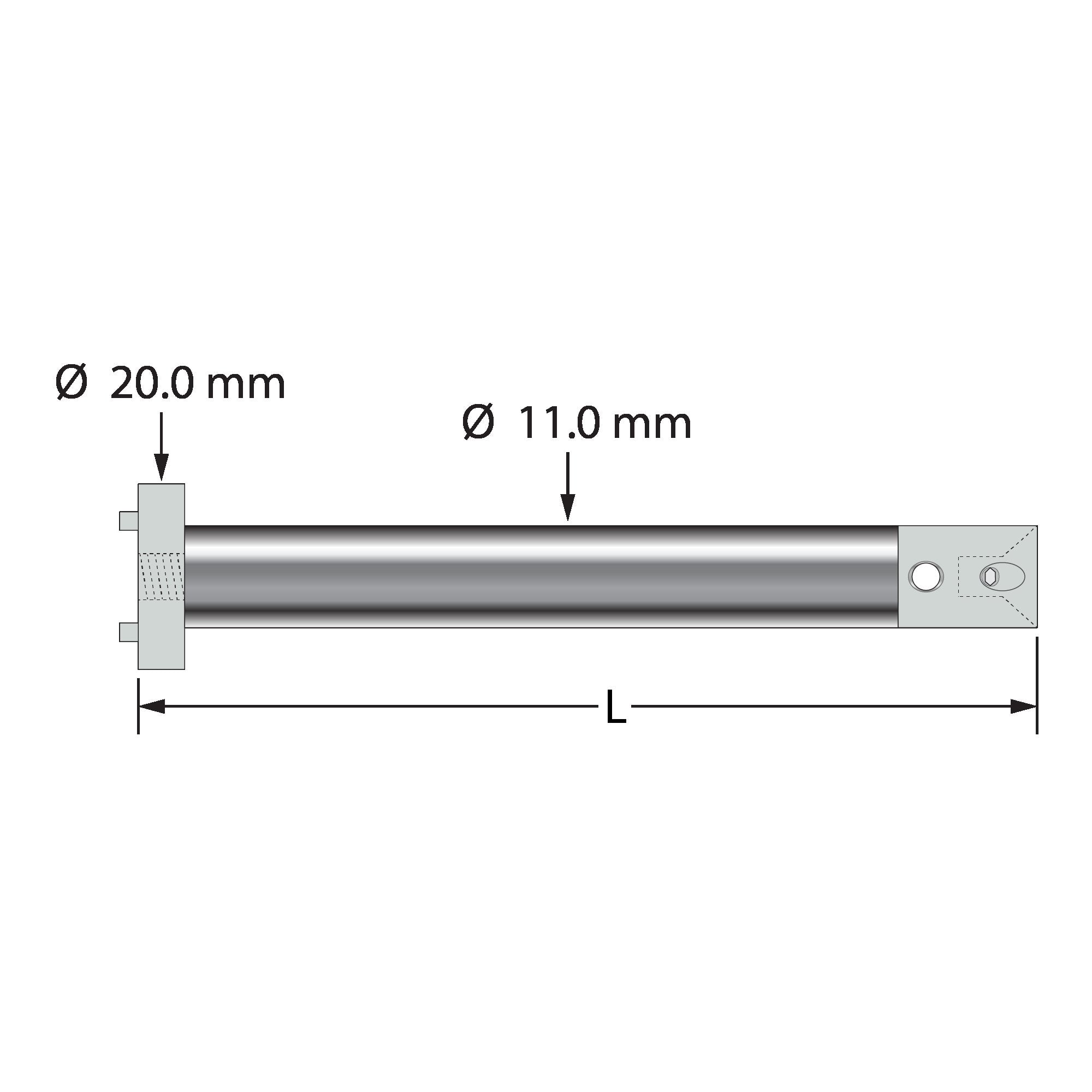 VM5-12.260-PF M5 Pro Fit extension, carbon fiber body, titanium end fittings, 260mm length.