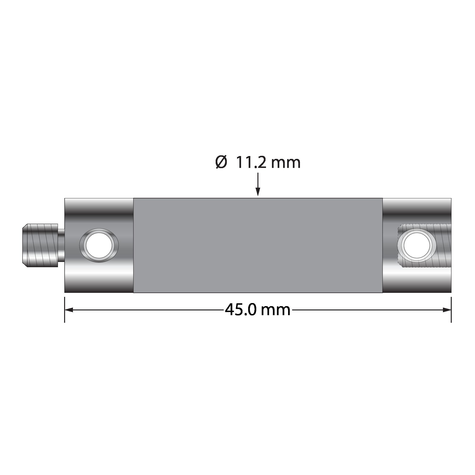 VM5-12.45-TX M5 extension, silver carbon fiber and titanium, 45.0 mm by Q-Mark Manufacturing, Inc.