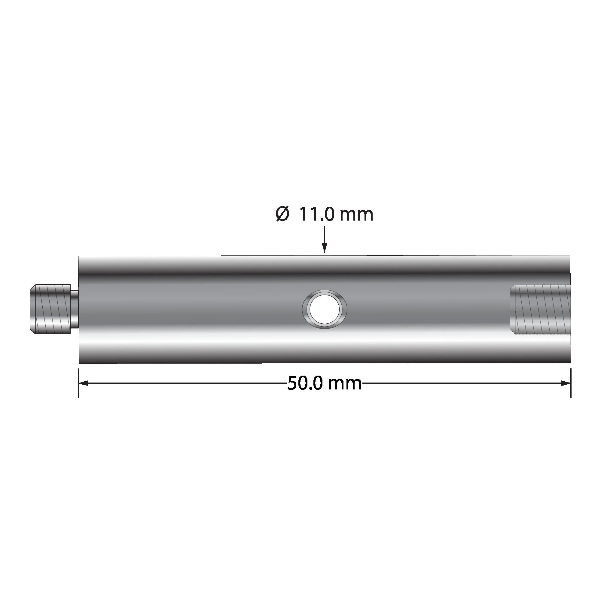 VM5-12.50-A M5 extension, hard anodized aluminum, 50.0 mm long by Q-Mark Manufacturing, Inc.