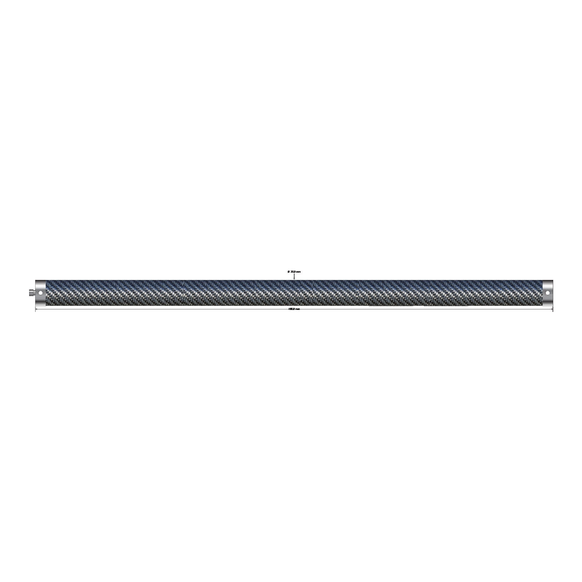 VM5-20.400-TX M5 extension, 20mm Therm-X carbon fiber tubing, titanium end fittings, 400mm by Q-Mark Manufacturing, Inc.