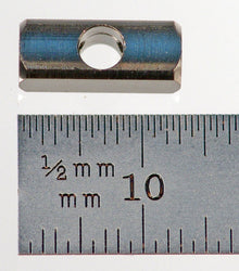 XXT-180 M3 double-threaded titanium cube with two M3 internal threads, 13.0 mm length.