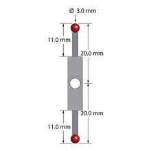 XXT-3020-180 stylus with titanium fitting, 3.0mm ruby balls, and carbon fiber stems.