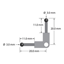 XXT-3020-90-SN stylus, 3.0mm silicon nitride balls, titanium fitting, carbon fiber stems, right angle probe.