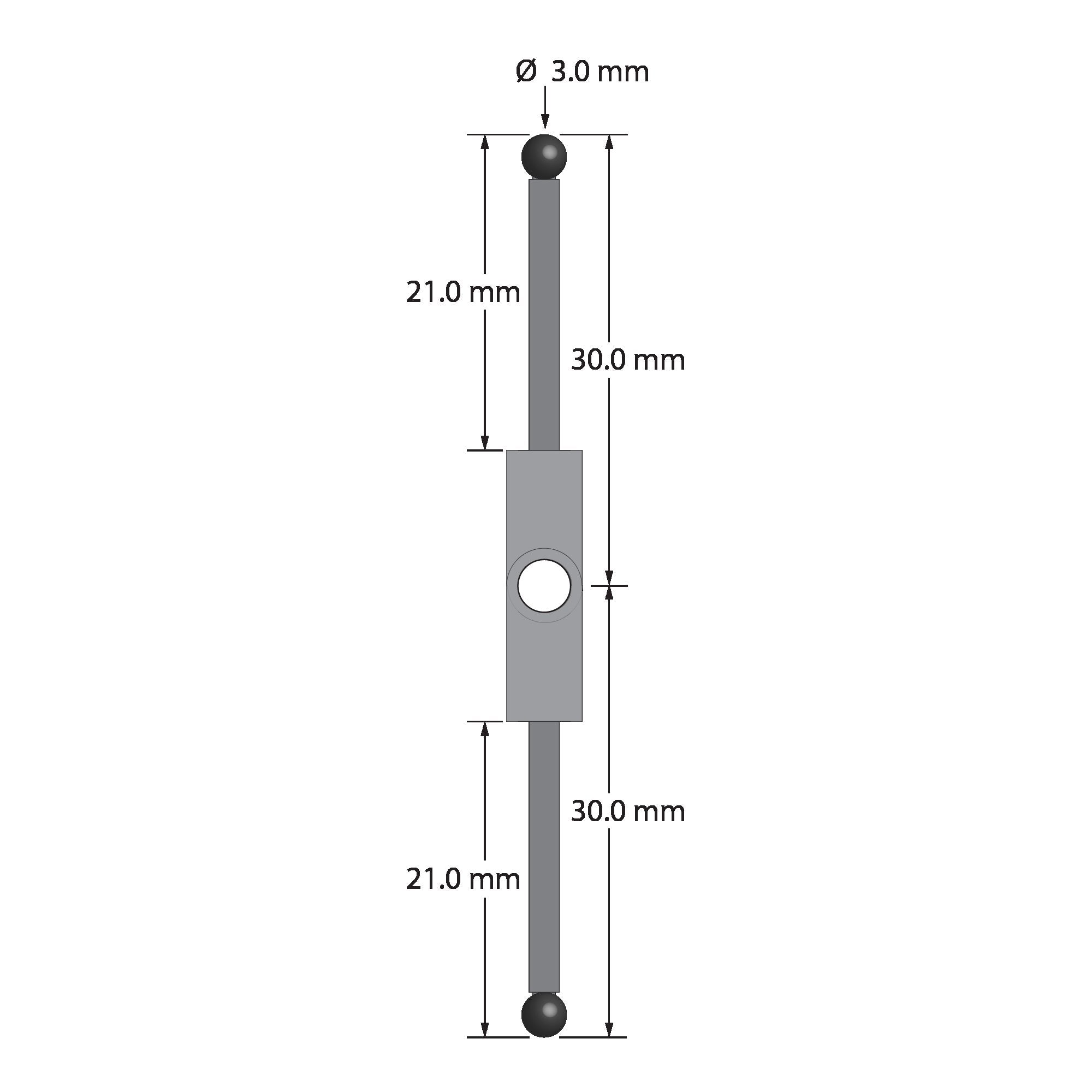 XXT-3030-180-SN stylus with titanium fitting, carbon fiber stems, and silicon nitride balls.