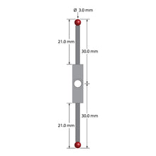 XXT-3030-180 stylus with titanium fitting, 3.0mm ruby balls, and carbon fiber stems.